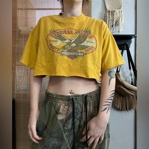 Yellow Crop Harley Davidson Tee